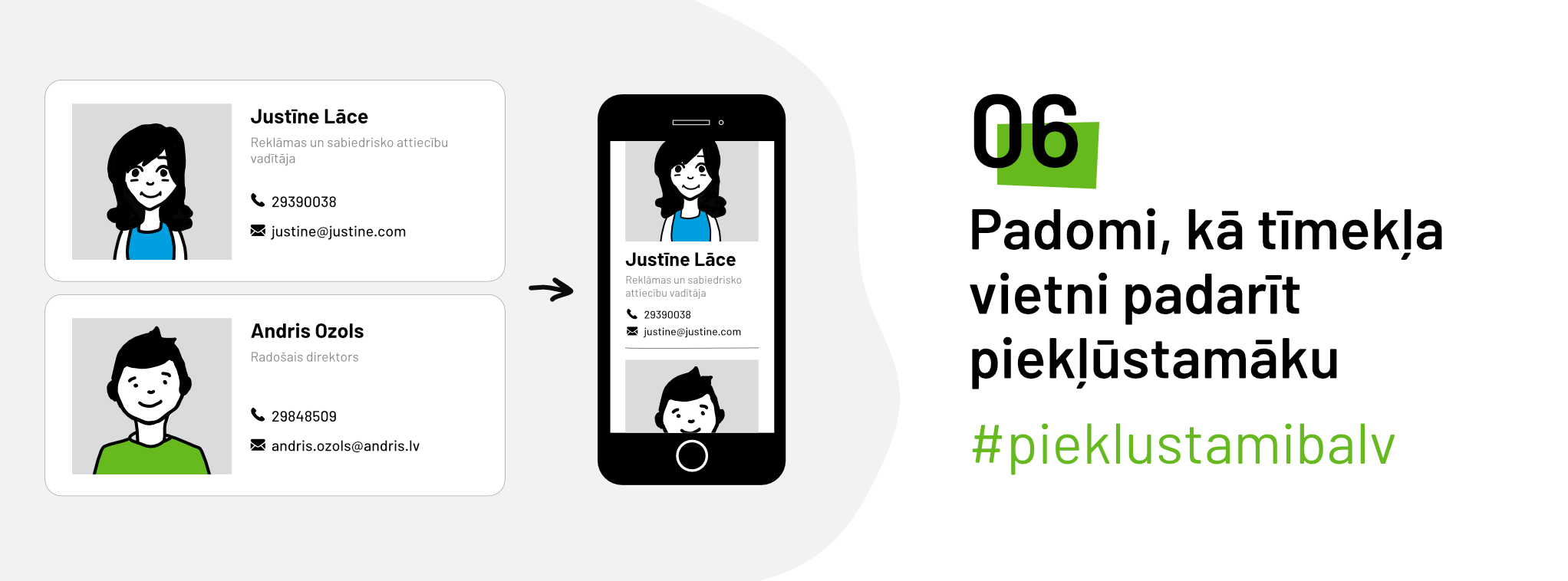 piekļūstamu kontaktu veidošanas nsacījumi